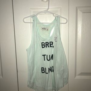 small mint green abercrombie graphic tank